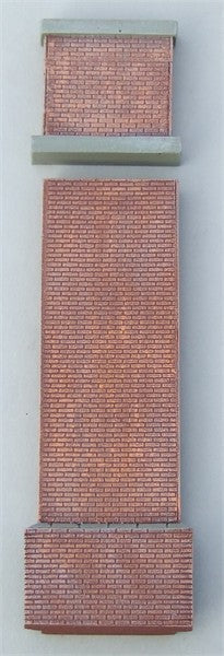 Short brick buttress with tall parapet