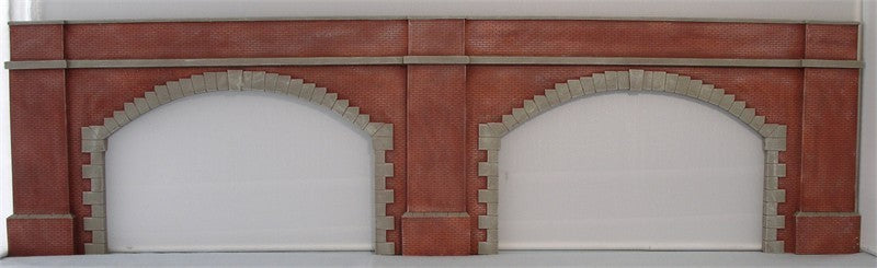 One piece casting of 2 open, wide brick arches with buttresses UNPAINTED