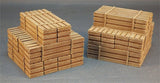 2 stacks of long crates
